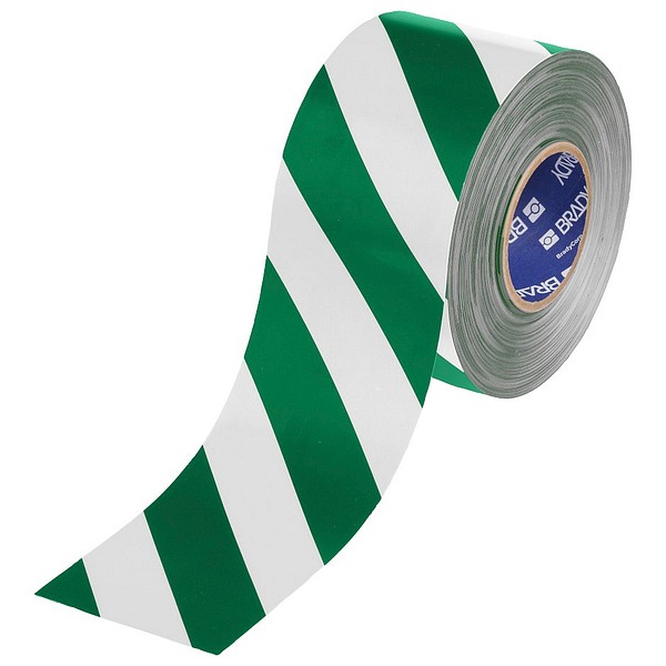 Toughstripe MAX 101mm/30.48m green/white floor marking tape