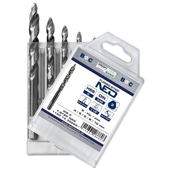 1190 HSS-G Drill set TURBO STEP NEO Bohrcraft 11901330005 DIN 338 5os
