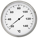 Vit rund bastutermometer