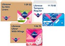 Liners, tampons, and pads