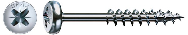 Spax Round head WIROX PZ2 5,0x90 Screw partial thread 200pcs/box