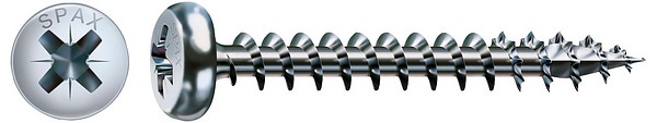 Spax Round head WIROX PZ2 4,0x16 Screw full thread 1000pcs/box