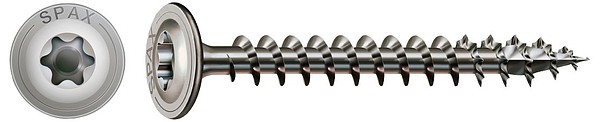 Spax Wide head A2 TX40 8,0x60 Screw stainless 50pcs/box