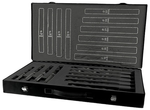 Drill set 14-30mm 10 pieces HSS-G Terrax A204002 DIN345 MK1-MK3