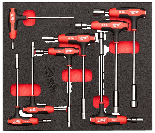 Hylsnyckelsats T-HANDTAG skum 8DEL Milwaukee 4932501232
