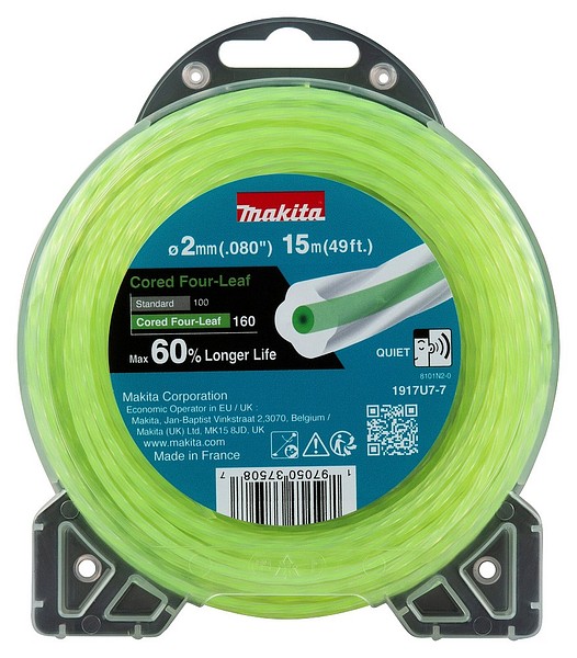 Trimmertråd 2,0mm/15m 4leaf Makita 1917U7-7