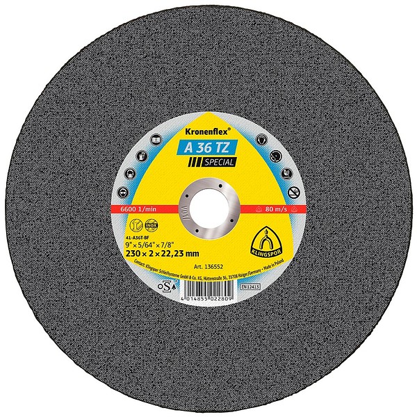 Kapskiva A 36 TZ 125x2.0 Klingspor RF/ST 136550