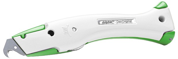 Univer. knife 03 +case green/white Delphin 100250-K-2-GW