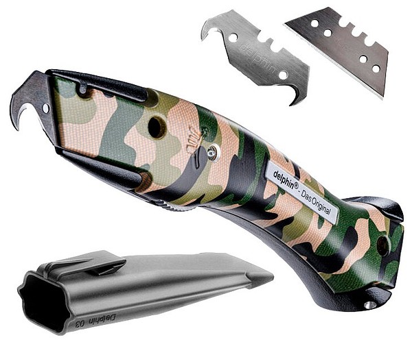 Universal knife 03 +case black/camo Delphin 100250-K-3-TG