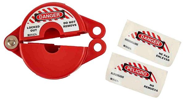 Gate valve lockout red Brady 065560 25-64mm idler wheel