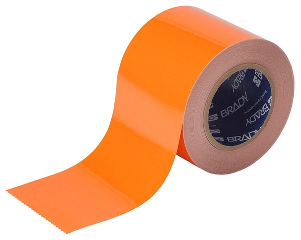 Floor marking tape 76.2mmx30m Brady 104346, Toughstripe orange
