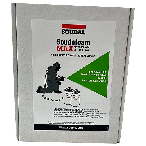 Soudafoam SPF LP:n letkusto ja pistooli  
