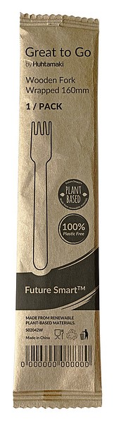 Gaffel, enförpackat  160mm trä, trägaffel