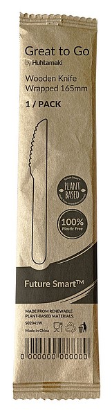 Kniv, enförpackat 160mm trä, träkniv