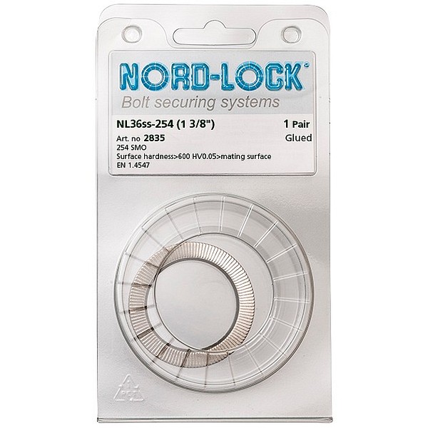DIN 25201 SMO254 M36 Nord-lock Bricka blister 10st/förp