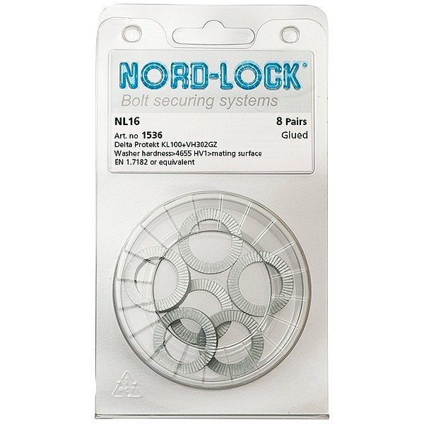 DIN 25201 Delta M16 Nord-Lock Washer blister package 8pcs/box