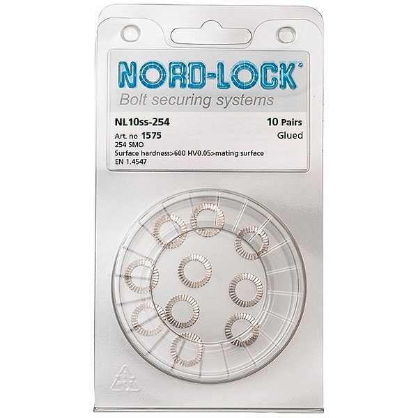DIN 25201 SMO254 M10 Nord-lock Bricka blister 10st/förp