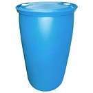 Plastic barrel 217L with cork blue