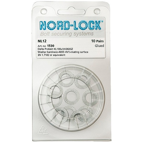 DIN 25201 Delta M12 Nord-Lock Washer blister package 10pcs/box