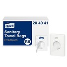 Trash bags and dispensers for sanitary products