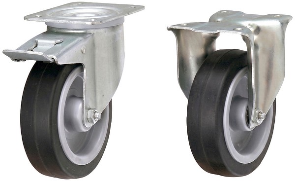 125mm pyöräsarja Elastinen kumi Fami FKRT1252101 4kpl