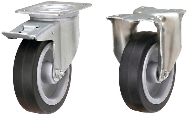 125mm hjulsats Elastiskt gummi Fami FKRY1252101 6 st