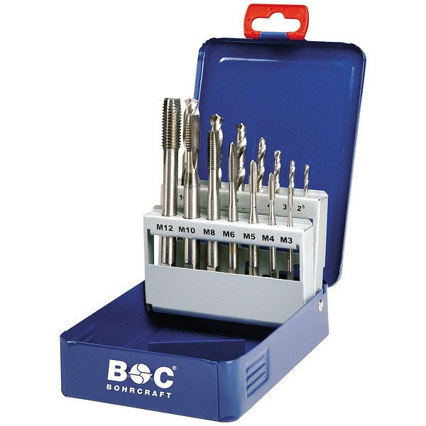 4140 MBA14 M3-12 tap set Bohrcraft 41401410014 DIN 371 HSS-G