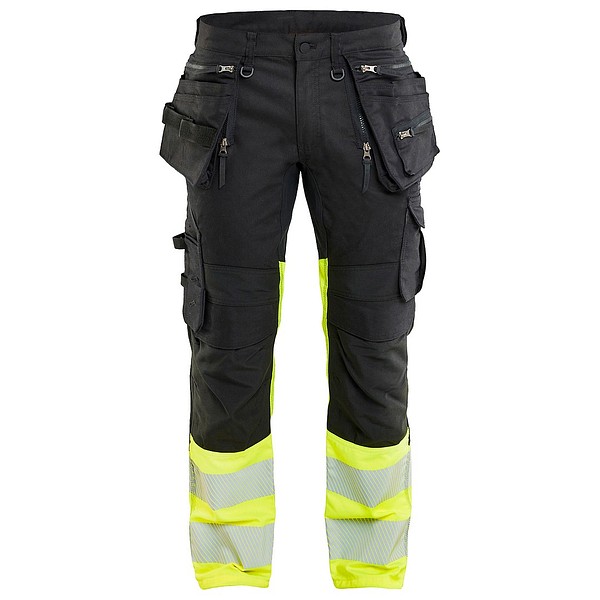 Cr.trouser BLÅKLÄDER 1130 STR D100 113011499933 black/HV yellow