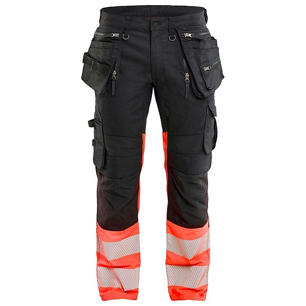 Cr.trouser BLÅKLÄDER 1130 STR D100 113011499955 black/HV red