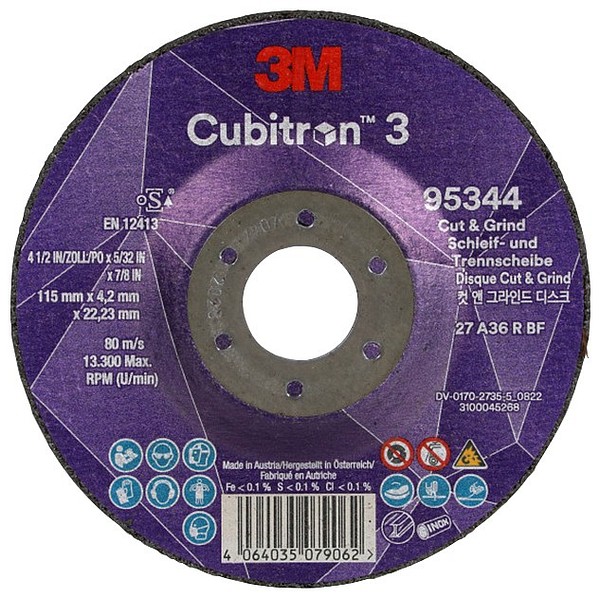 Hiomalaikka 36+ T27 115x4,2x22,2 3M 95344 Cubitron 3 Cut & Grind