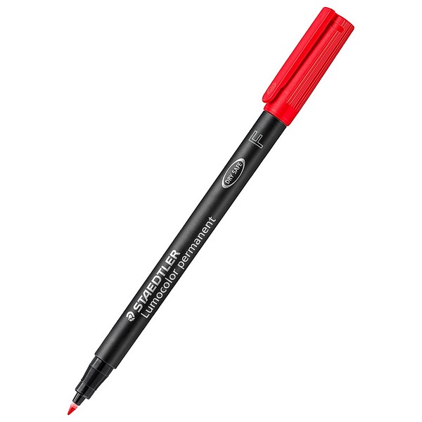 Staedtler Lumocolor 318 marker red, round tip 0.6mm