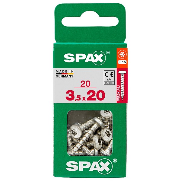 SPAX Kupukanta WIROX TX 15 3,5x20 Yleisruuvi täyskierre S 20 kpl/ltk