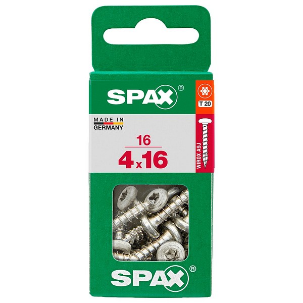 SPAX Kupukanta WIROX TX20 4,0x16 Yleisruuvi täyskierre S 16 kpl/ltk