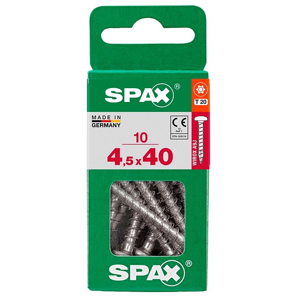 SPAX Kupukanta WIROX TX20 4,5x40 Yleisruuvi täyskierre S 10 kpl/ltk