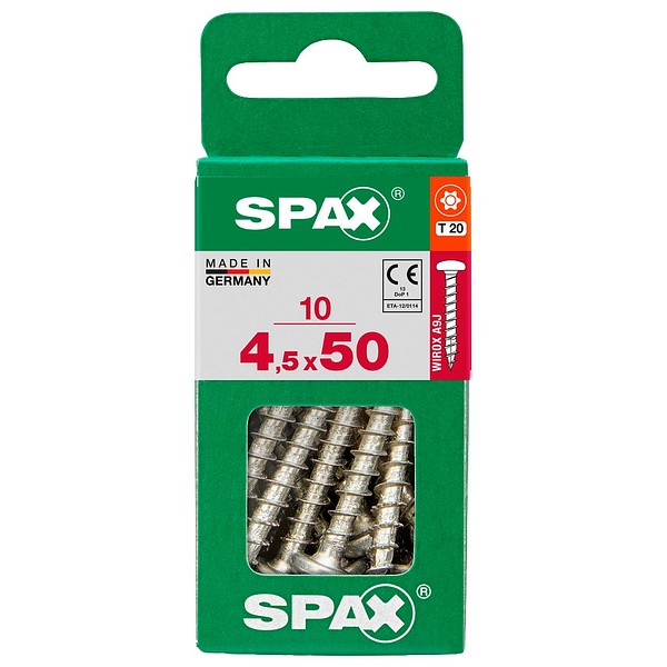 SPAX Kupukanta WIROX TX20 4,5x50 Yleisruuvi täyskierre S 10 kpl/ltk