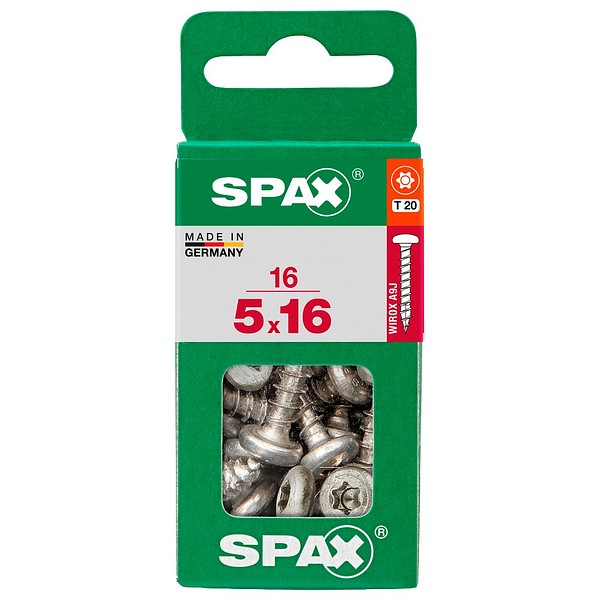 SPAX Kupukanta WIROX TX20 5,0x16 Yleisruuvi täyskierre S 16 kpl/ltk