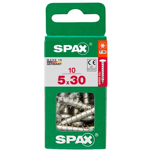 SPAX Kupukanta WIROX TX20 5,0x30 Yleisruuvi täyskierre S 10 kpl/ltk