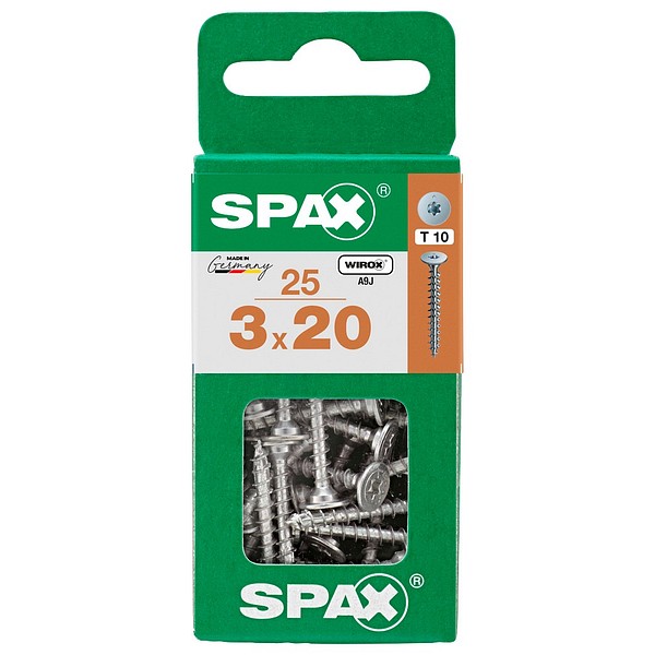 SPAX Flat head WIROX TX10 3,0x20 Universal full thread S 25 pcs/box