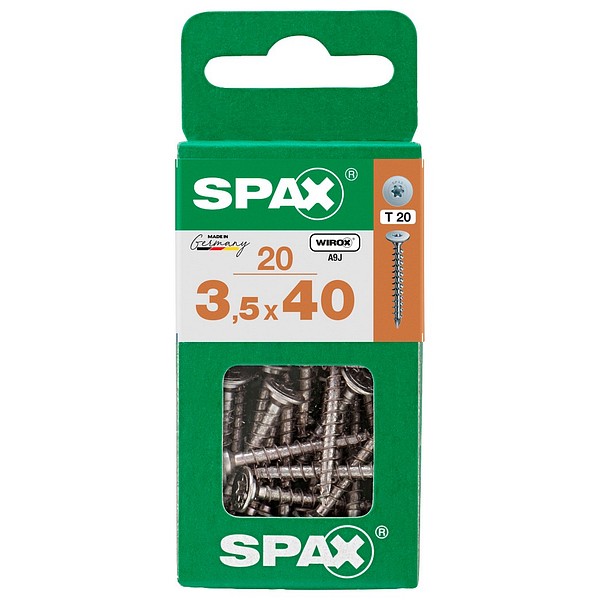 SPAX Flat head WIROX TX20 3,5x40 Universal full thread S 20 pcs/box