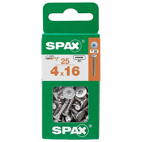 SPAX Flat head WIROX TX20 4,0x16 Universal full thread S 25 pcs/box