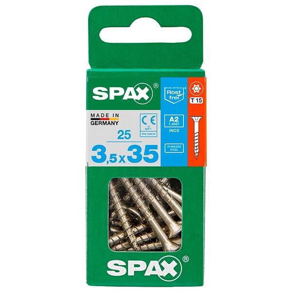 SPAX Countersunk A2 TX20 3,5x35 Universal part thread S 25 pcs/box