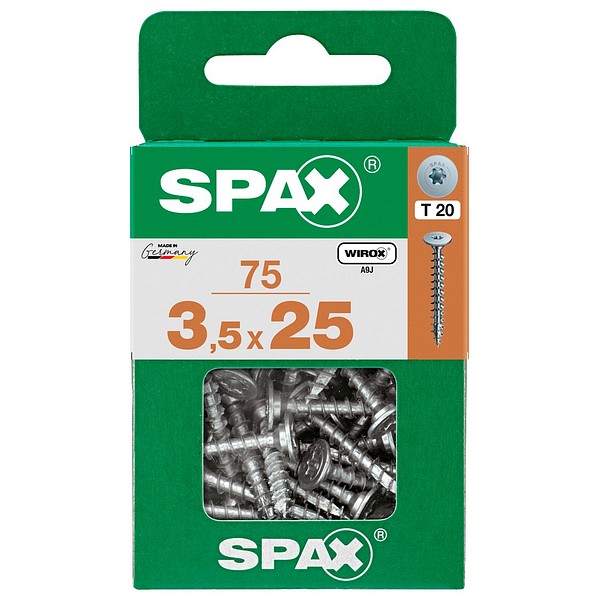 SPAX Leveäkanta WIROX TX20 3,5x25 Yleisruuvi täyskierre M 75 kpl/ltk