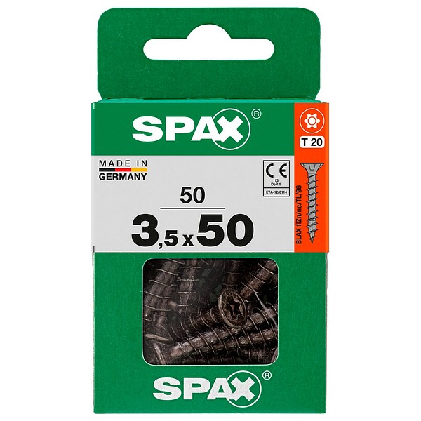 SPAX Countersunk BLAX TX20 3,5x50 Universal full thread M 50 pcs/box