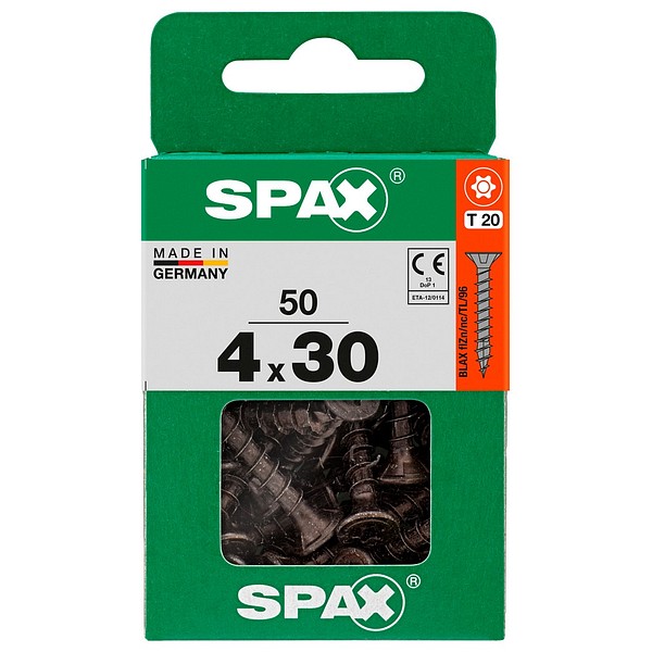 SPAX Countersunk BLAX TX20 4,0x30 Universal full thread M 50 pcs/box