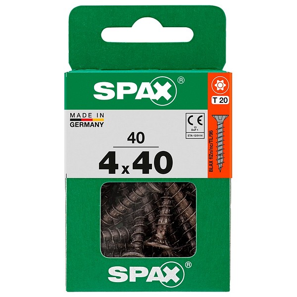 SPAX Countersunk BLAX TX20 4,0x40 Universal full thread M 40 pcs/box