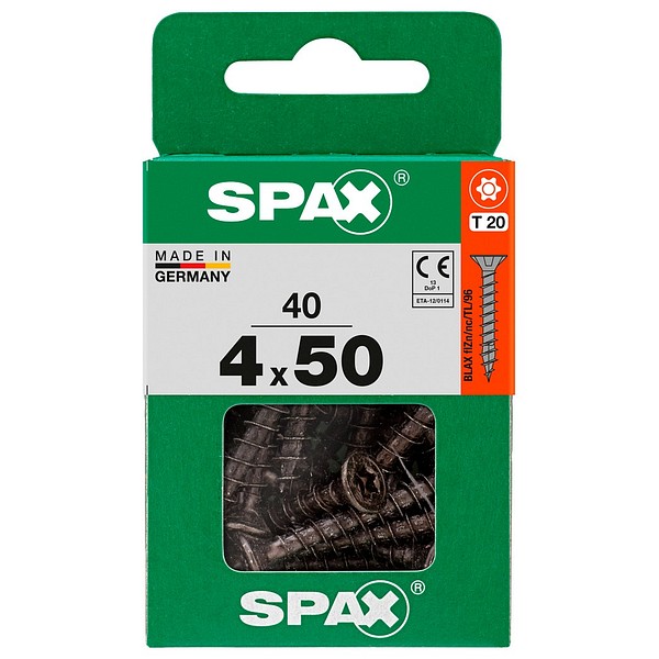 SPAX Countersunk BLAX TX20 4,0x50 Universal full thread M 40 pcs/box