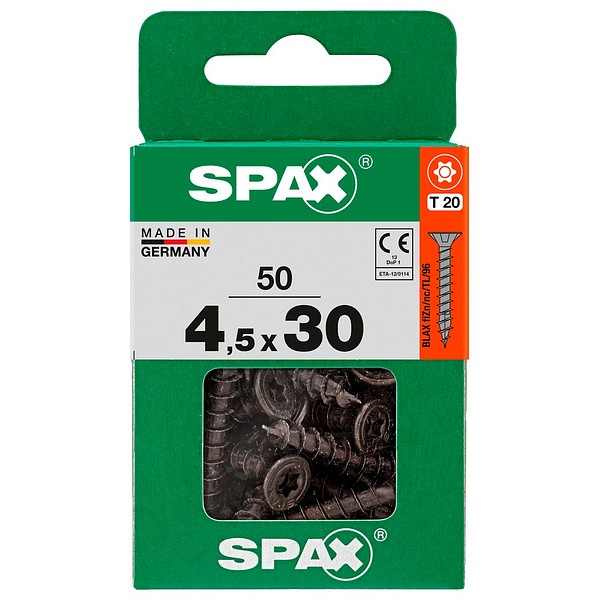 SPAX Countersunk BLAX TX20 4,5x30 Universal full thread M 50 pcs/box