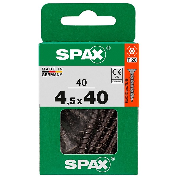 SPAX Countersunk BLAX TX20 4,5x40 Universal full thread M 40 pcs/box