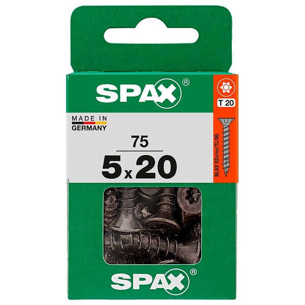 SPAX Countersunk BLAX TX20 5,0x20 Universal full thread M 75 pcs/box