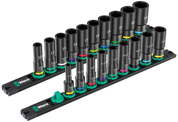 Wera 3/8'' long impact socket sets  